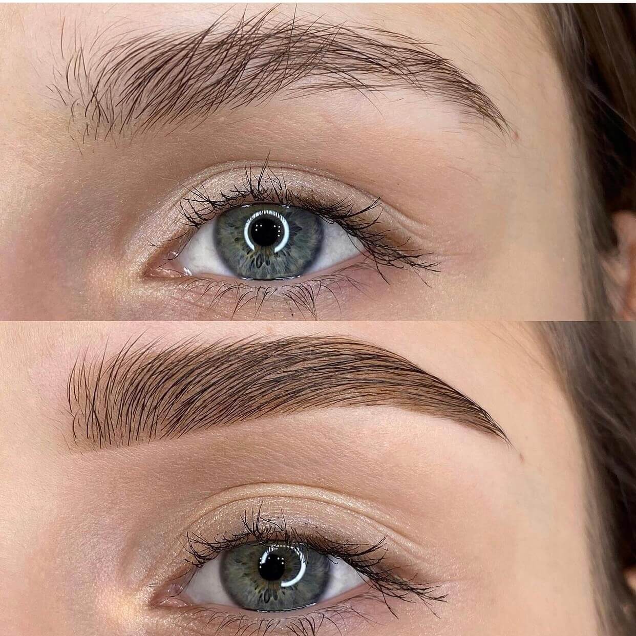 Shaped brows with soft makeup